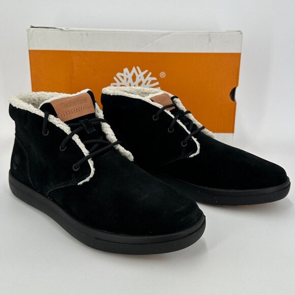 Timberland Men's Ashwood Park Warm-Lined Suede Chukka Boots sz 11 Black Lace-up - Picture 1 of 7